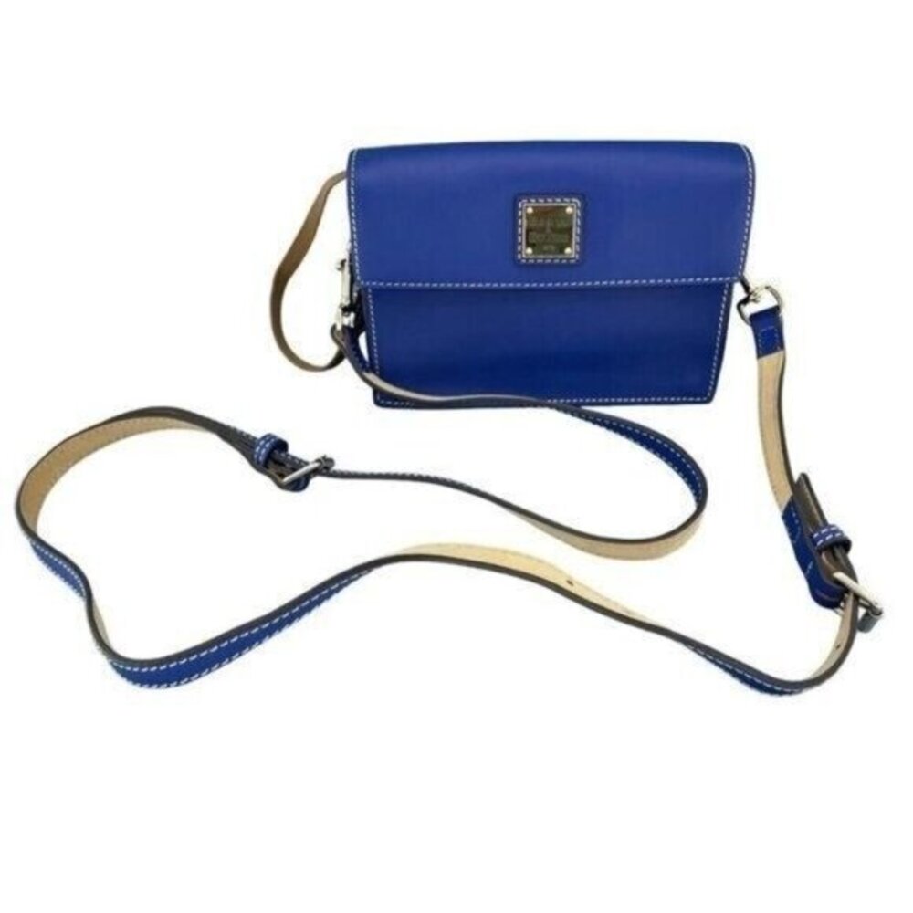 Dooney & Bourke Beacon Small East/West Flap Crossbody Royal Blue NWT